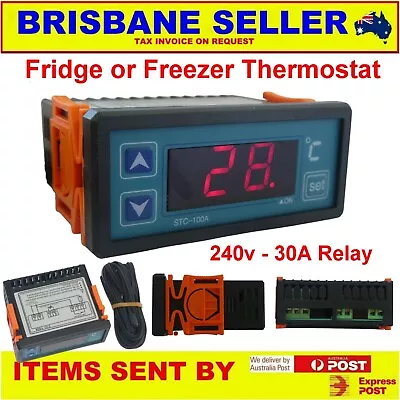 $34.98 • Buy 240v Fridge Thermostat Controller 30a Digital Freezer Cool Room Stc-100a