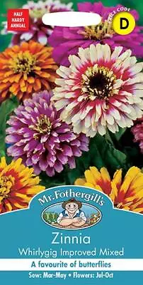 Zinnia Whirlygig Mixed  100 Fresh Seeds    Zinnia Seeds    Flower Seeds • £2.40