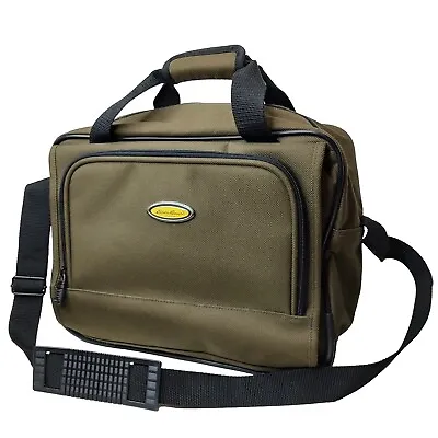 Eddie Bauer Olive Green Messenger Bag W/Black Handles & Adj. Shoulder Strap • $18.87