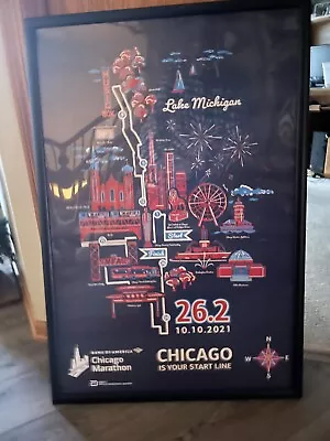 2021 Bank Of America Chicago Marathon Poster New Sealed 36  X 24  • $10