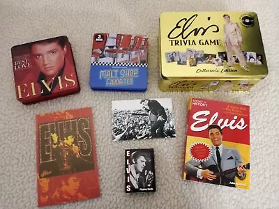 Lot Of (5) Elvis Items~Collector Edition~Trivia Game DVDs Book Playing Cards. • $35