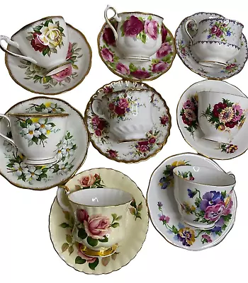 Lot Of 8 Sets Vintage Royal Albert Queen Anne Tea Cup Saucer Bone China England • $65