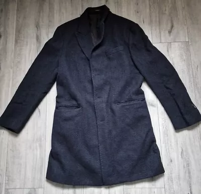 Massimo Dutti Extra Fine Wool  Mens Coat Navy Classic/Slim Fit Size M / Eur 50 • £34.99