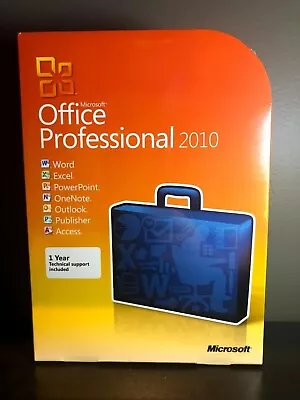 *Sealed*BrandNew 2010 Microsoft Office Professional For 3 PCs Windows 32/64 Bit • $69