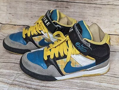 NIKE ID Dunk Nike 6.0 Mid Yellow Blue White Gray Sz 5 • £33.77