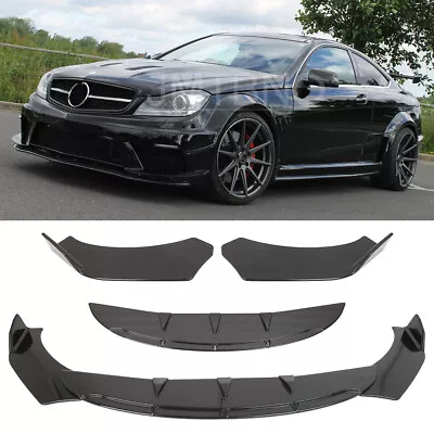 For Mercedes Benz W204 C63 AMG Front Bumper Lip Spoiler Splitter Glossy Black • $79.49