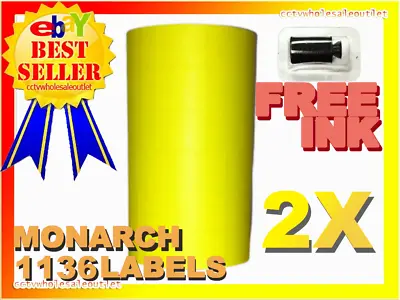 2 Sleeves Fluorescent Yellow For Monarch 1136 Pricing Gun 2 Sleeves = 16 Rolls • $43.70