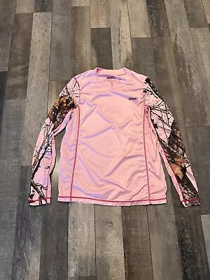 Mossy Oak Pink Camo Hunting Long Sleeve Athletic Top Size Med • $5