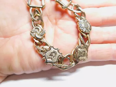 Victorian Rivival Gold Tone Metal Heavy Chain Knight Bracelet Vintage • $45.47