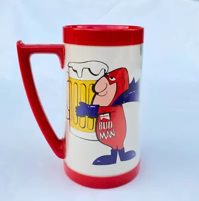 Vintage Budweiser Bud Man Beer Mug Stein Thermo-Serv Plastic USA • $8