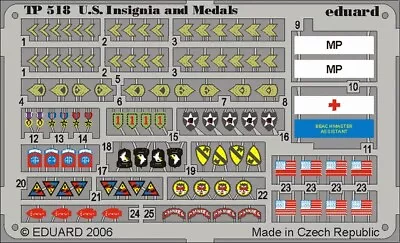 Eduard TP518 1/35 Scale U.S. Insignia And Medals WWII • £5.95