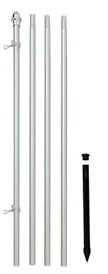 13ft Flag Pole Outdoor Aluminum In Ground Flag Pole 13' Silver Flag Pole • $39.95