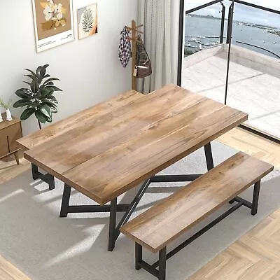 72IN Large Solid Wood Dining Table For 6 8 10 12 People6FT Waterproof Rectangul • $298.98