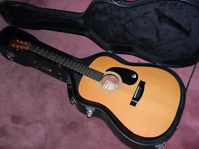 Vintage Epiphone PR-200 By Gibson Natural Acoustic Guitar  & Hard Case By ACCESS • $169