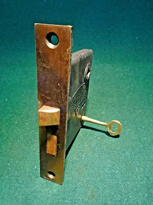 ONE SARGENT #5234 MORTISE LOCK With KEY - CIRCA 1900 FACEPLATE 5 1/2  (15561) • $39.50