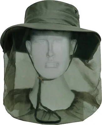 Olive Drab Military Tactical Boonie Hat With Full Mosquito Netting Protection • $21.99