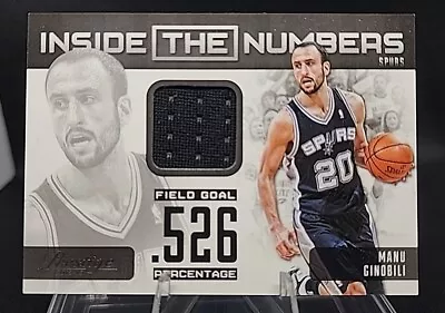 Manu Ginobili 2012 Panini Inside The Numbers Game Used Jersey Material JSY Spurs • $5