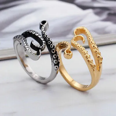Octopus Ring Silver Gold Tentacles Lovecraft Cthulhu Monster | Anillo De Pulpo • $9.19
