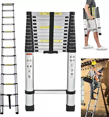 Telescopic Extension Ladder Aluminum Multi Purpose Folding Non-Slip A-Frame A+++ • $64.80