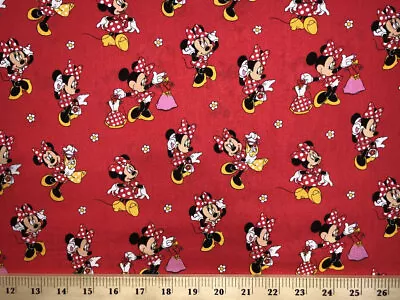 Curtain Valance Handmade From Minnie Mouse Dress Shopping Red Fabric • £18.30