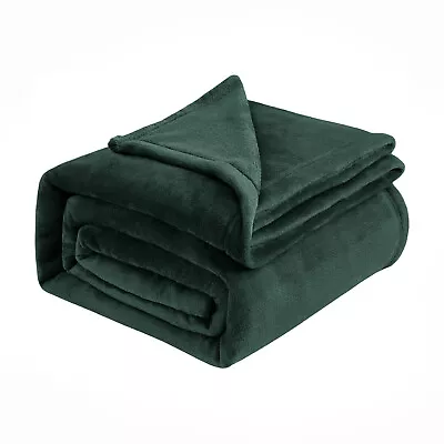 Green Mink Fleece Throw Super Soft Reversible Twin Queen Size Sofa Bed Blankets • $17.99