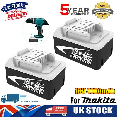 2X Genuine Makita 18V BL1840G 4Ah Battery BL1813G BL1815G BL1811G G-Serie HP457D • £69.90