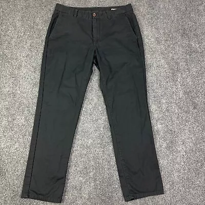 Bonobos Flannel Lined Chino Pants Mens 33x29 Measured Black Slim Fit • $22.99