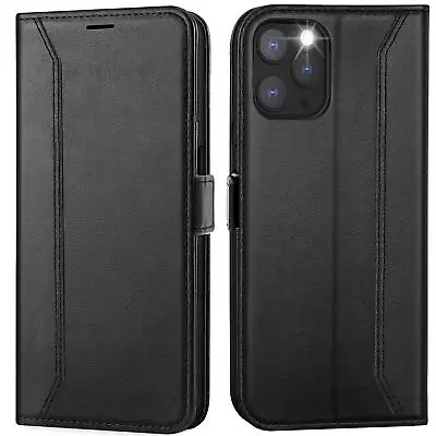 Flip Case For IPHONE 12 12 Pro Rfid Protective Case Wallet Cover Book Case Case • £13.75