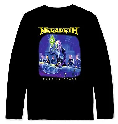 Vintage Megadeth Band Rest In Peace Men Long Sleeve Black Cotton All Sizes VC122 • $21.84