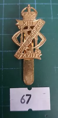 Original Cap Badge:67) 13/18th Hussars Kings Crown All Brass • £8