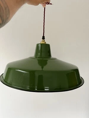 £25 • Buy Industrial Green Enamel Pendant Light