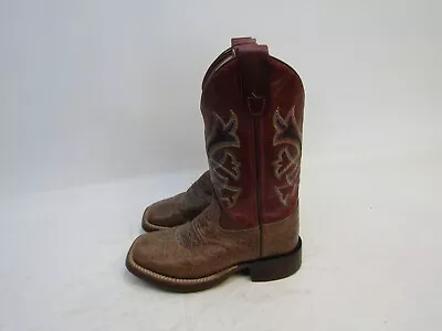 Old West Little Kids Youth Size 11 D Red Brown Leather Cowboy Western Boots • $21.84