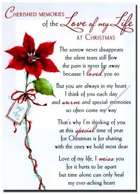 Grave Card / XMAS Love Of My Life -  FREE Holder-CMX06 Funeral Memorial Memoriam • £1.85