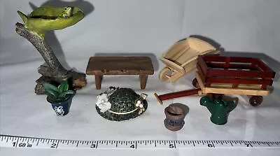 Fairy Garden Dollhouse Miniatures Multi Scale Cottage Core Lot Of 8 • $1.99