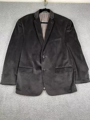 Joe Joseph Abboud 48R Black Corduroy 2 Button Blazer Jacket Sport Coat Wedding • $39.88