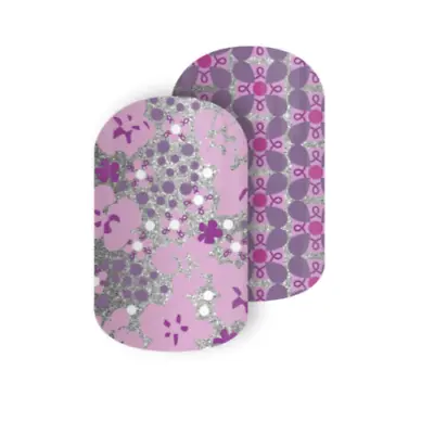 $6.88 • Buy 🦊 Jamberry Nail Art Wraps Full Sheet Violet Sparkle Purple Mixed Mani Floral