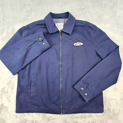 Lucky Brand Jacket Men's XL Blue Mechanic Gas Station Attendant Trucker Workwear • $49.89