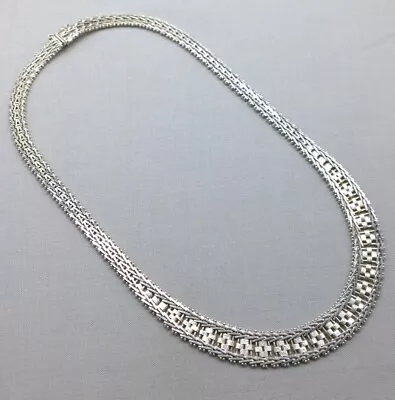 Vintage Sterling Silver Riccio Necklace Signed Milor Italy 17” 33.72 Grams • $79.95