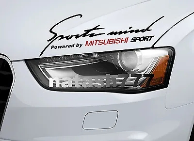 Sports Mind Powered By MITSUBISHI SPORT Racing Decal Sticker Emblem BLACK/RED • $24.99