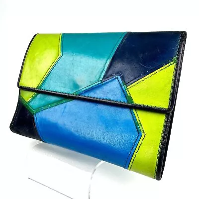 【Rare !!】YSL YVES SAINT LAURENT Multicolor Leather Wallet Purse • $252.62