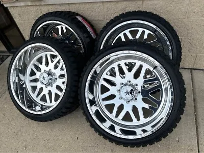 4 NEW 24x12 AMERICAN FORCE TRAX W/ 35125024 MT TIRE 8X165 FOR 8 LUG RAM CHEVY GM • $5200