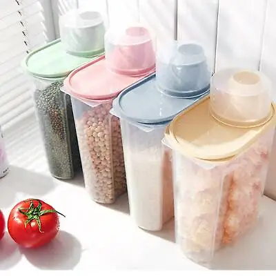 4x Cereal Containers Dispenser Food Storage Dry Food Kitchen 1.9 Litres New UK • £9.89