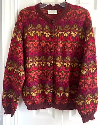 VTG United Colors Of Benetton Womens Button Cardigan Mohair Multicolor Sz M • $19.99