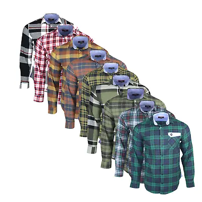 Men's New Plaid Brush Cotton Flannel Winter Buffalo Check Casual Worm Shirt M02 • £9.99