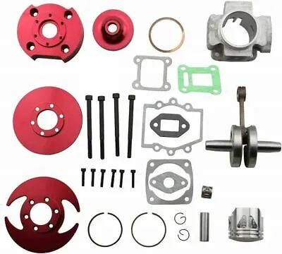 44mm Big Bore Top End Cylinder Kit Pocket Bike 49cc 2 Stroke Stage 3 Red U Ck10r • $89.95