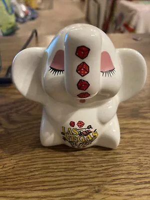 Vintage Elephant Piggy Bank Coin Bank - Souvenir Of Las Vegas • $9.99