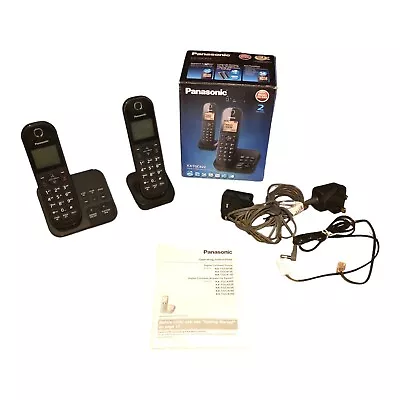 PANASONIC Twin Handsets Cordless Telephone With Answer Machine KX-TGC422 • £22.99