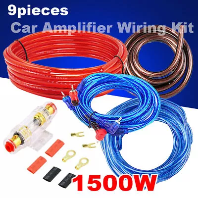 1500W 8 Gauge Car Audio Amp Kit Stereo Amplifier Power Wiring RCA Cable AGU Fuse • $11.99