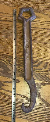 $7.80 • Buy Vintage DP Fire Hydrant Spanner Wrench Cast Iron 15”