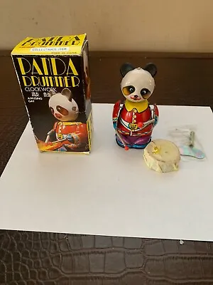 Vintage Wind Up Clock Work Panda Drummer Made In China BNOS   • $35